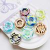 SW27 3Pcs Cute Colored Hand Painted Sweet Donut Meticulous Beads Exquisite Colorful Necklace Bracelet Diy Fashion Trend Beads