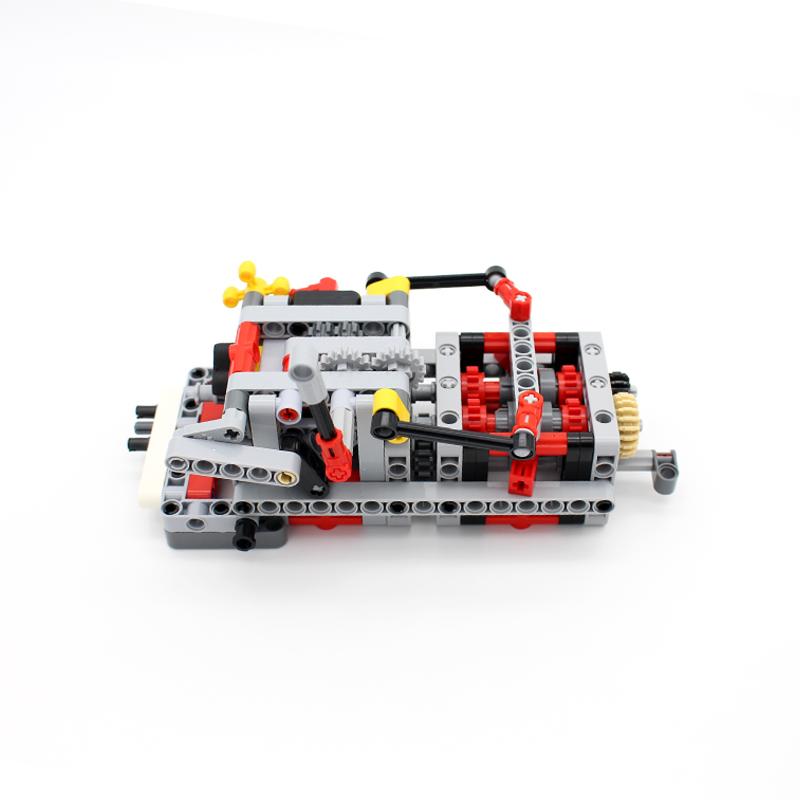 Electric Technology 8-speed Gearbox Mechanical Engine Model Building Blocks Bricks DIY Toy