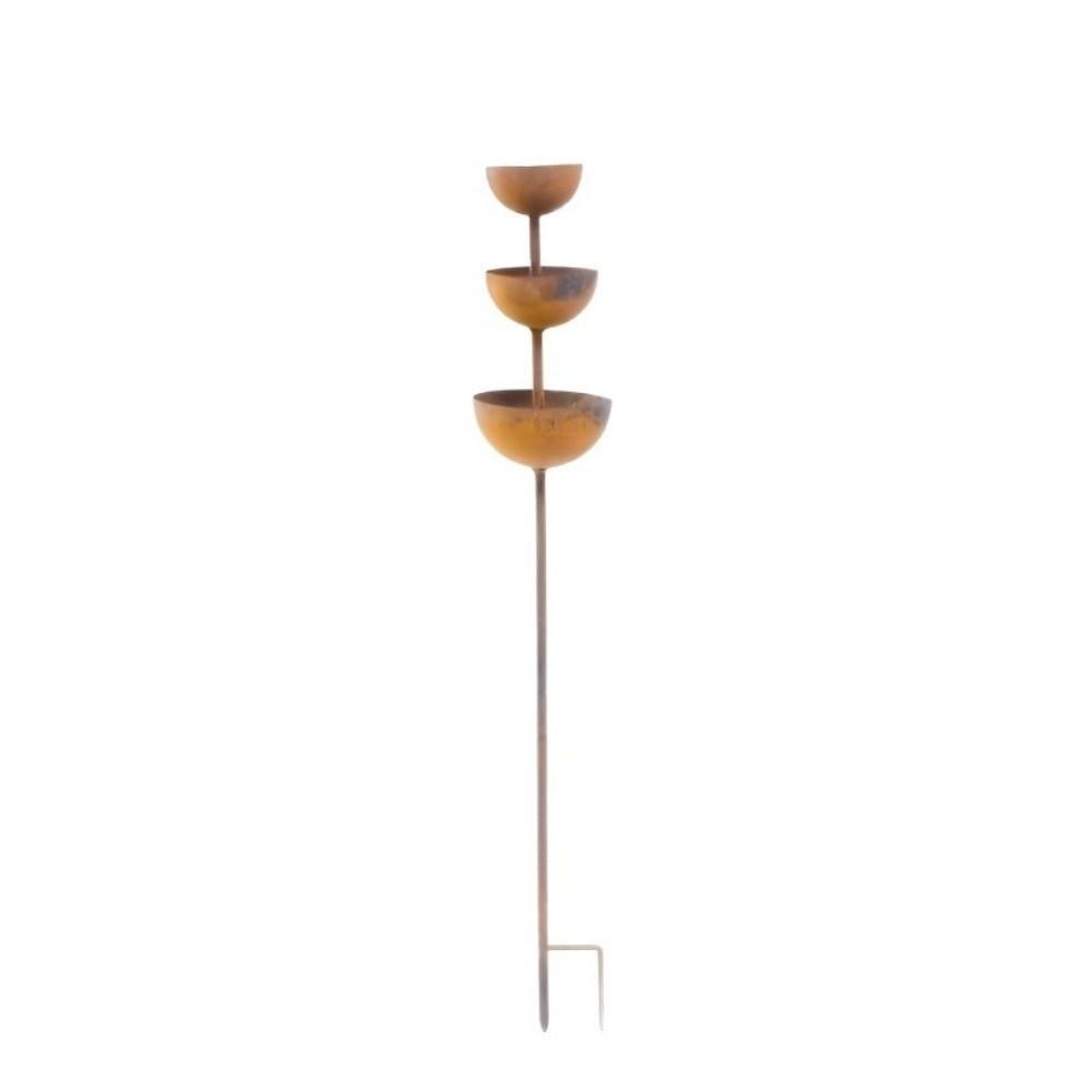 Plant Support Bird Water Feeder Rainwater Collector Metal Garden Stake Yard Ornament  Outdoor