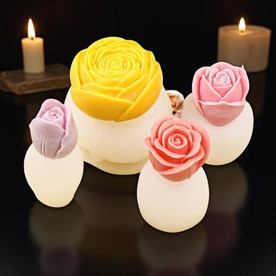 1 Stück Handgefertigte Duftkerze Gips Harz Formen DIY Blumen Tulpe Rose Silikonform Kekse Schokolade Süßigkeiten Backwerkzeug