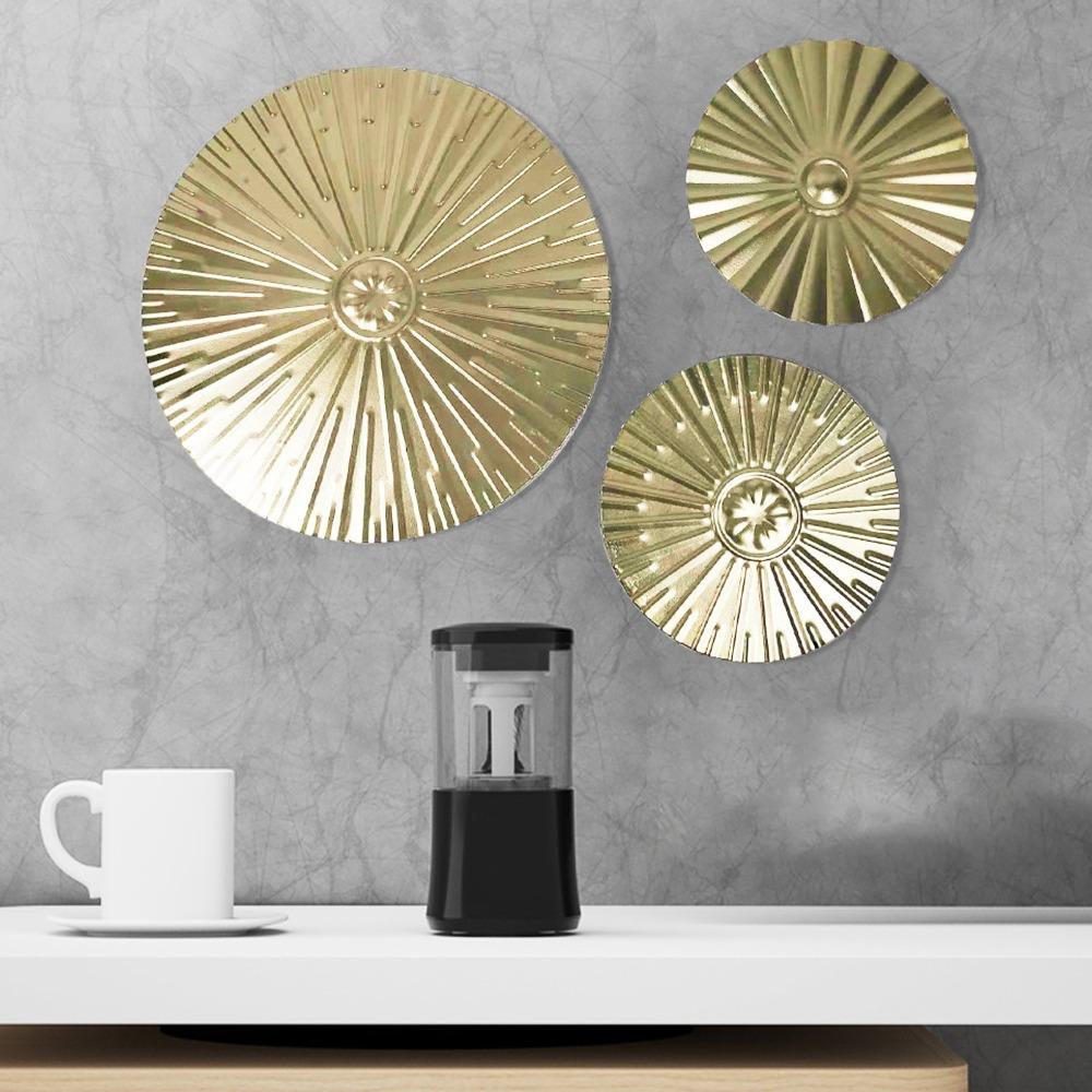 Circle Metal Disc Wall Art 9.6 In Modern Iron Wall Hanging Iron Wall Decor Bedroom