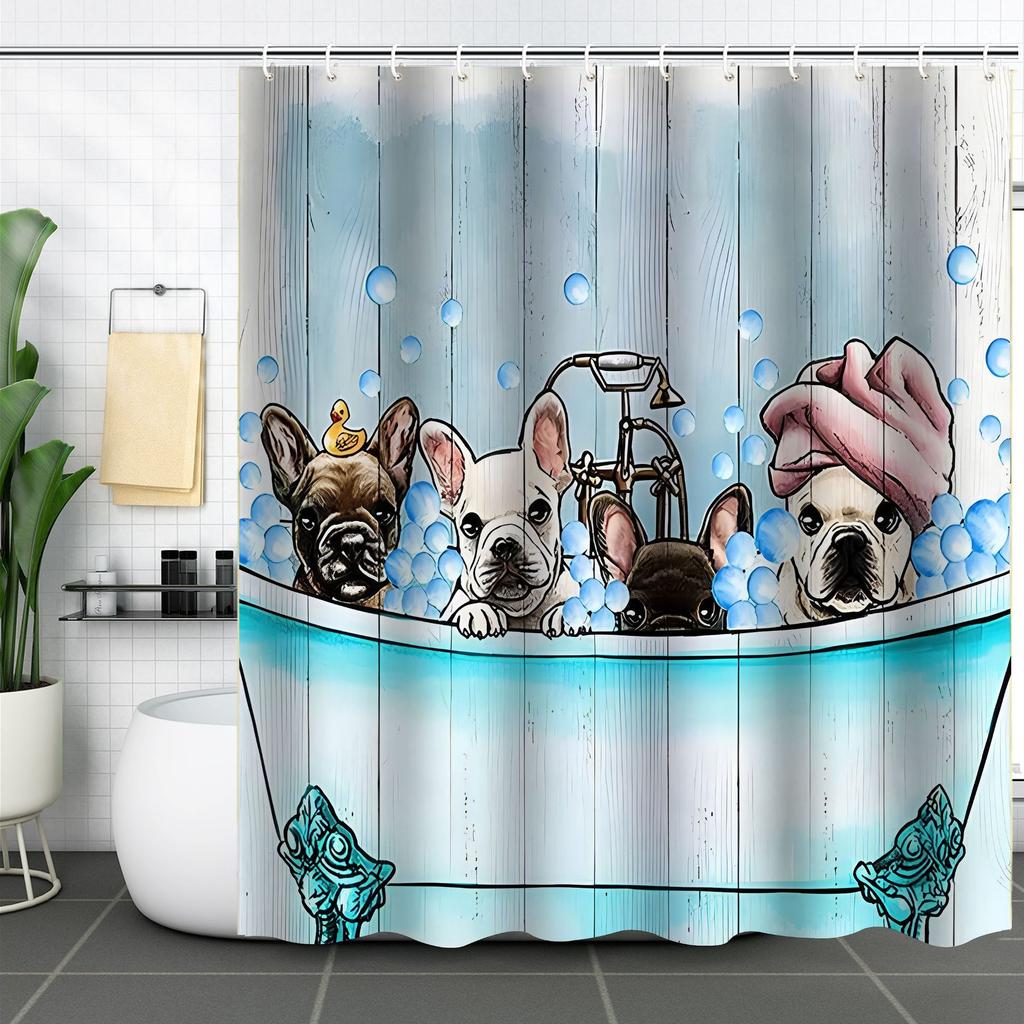 Waterproof Shower Curtain Digital 3D Printing Fun Animal Cat Shower Curtain Partition Curtain Shower Cloth