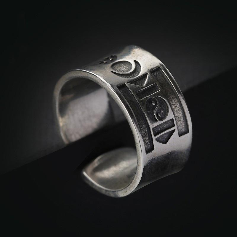 Retro SOYOMBO Mongolian Ring For Men Silver Color Punk Gothic Open Ring Handmade Blessing Jewelry Unisex Accessories Lovers Gift