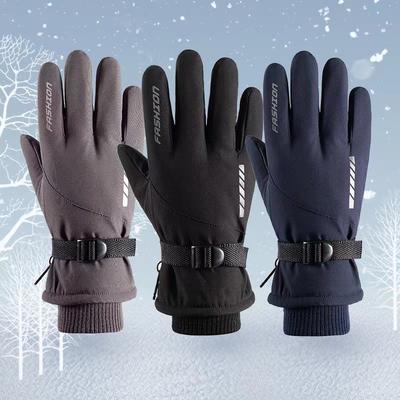 Skihandschuhe Winter verdickte warme Radhandschuhe Outdoor-Sportarten Touchscreen kalt- und winddicht Bergsteigen Samt Hand