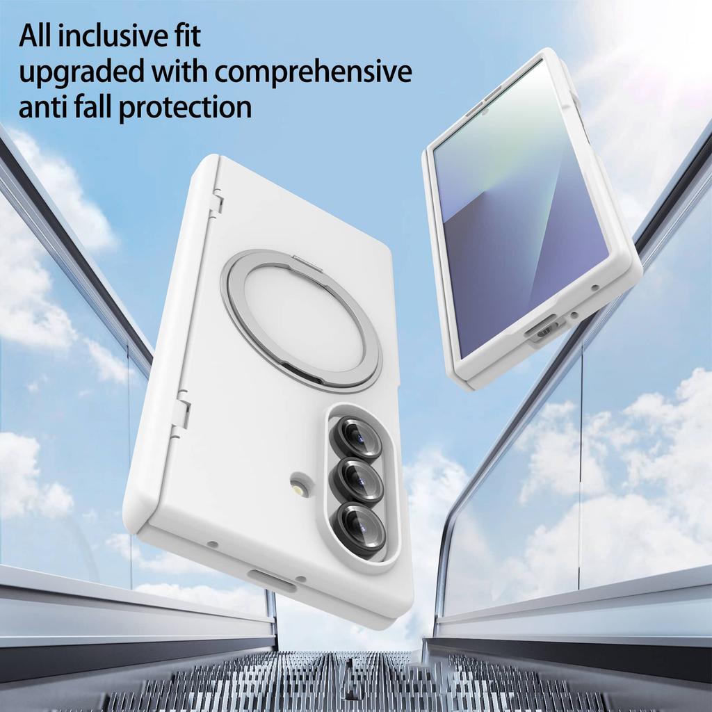 Pour Samsung Galaxy Z Fold 7 Étui Magnétique, Protection Intégrale 360° avec Support Intégré, Protecteur d'Écran Intégré, Protection de la Charnière