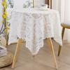 Tovaglia da tavolino vintage francese in pizzo bianco, stile Ins, per l'arredamento della casa