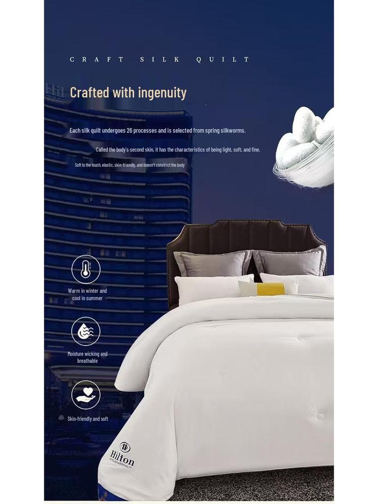 Hilton Seide-Baumwolle Steppdecke Geschenkbox - Ganzjahres-Komfortdecke für B&Bs