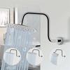 Wall Mounted Shower Head Bracket Stainless Steel Easy Installation Shower Arms Silver Black Shower Head Bar Bathroom Hardware