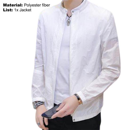 Letní bunda stojáček rychleschnoucí jednobarevná pánský kabát outdoorová volná cyklistická bunda ochrana proti slunci ležérní nošení