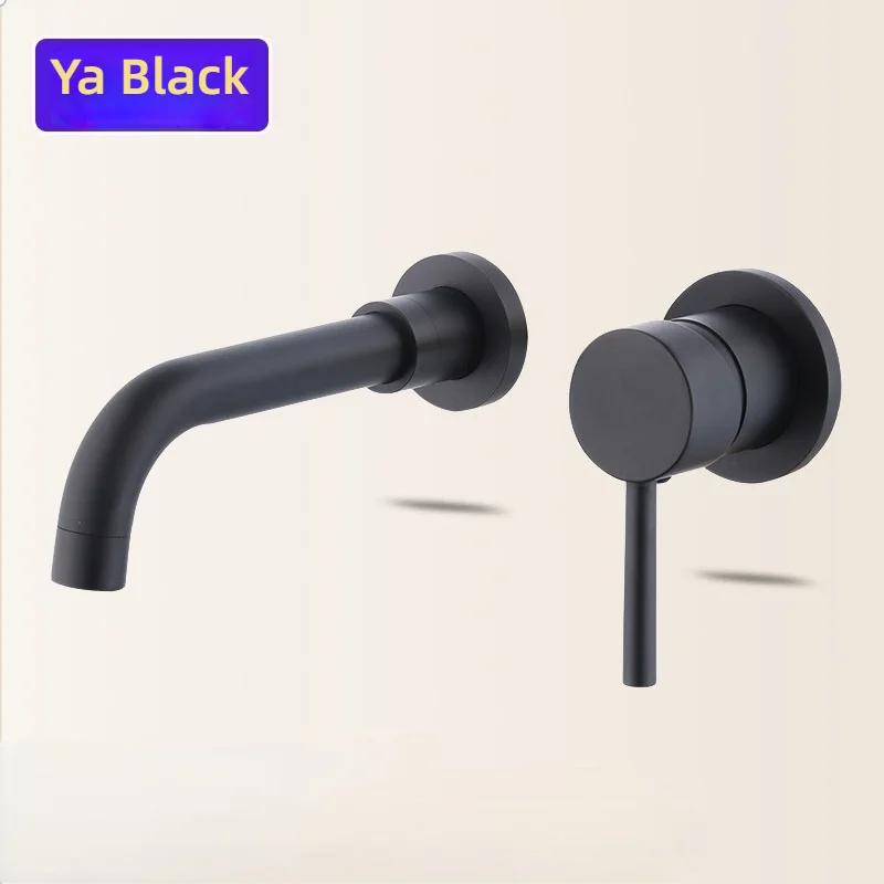 Brushed Gold/Black Basin Faucet Concealed Wall Mounted For Bathroom Faucets Bath Basin Sink Tap Bathtub Hot And Cold Water Mixer