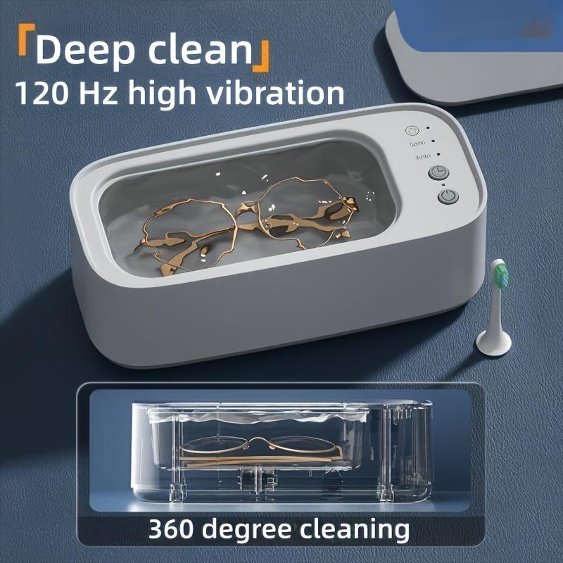 Ultrasonic Cleaner with High-Frequency Vibration - USB Rechargeable, Multi-Purpose Jewelry & Watch Cleaning Machine for Glasses, Braces, Dentures