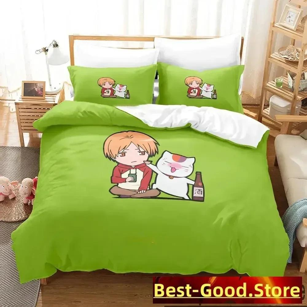 3D Print Anime Natsumes Book Of Friends Bedding Set Boys Girls Twin Queen King Size Duvet Cover Pillowcase Bed Boys Adult