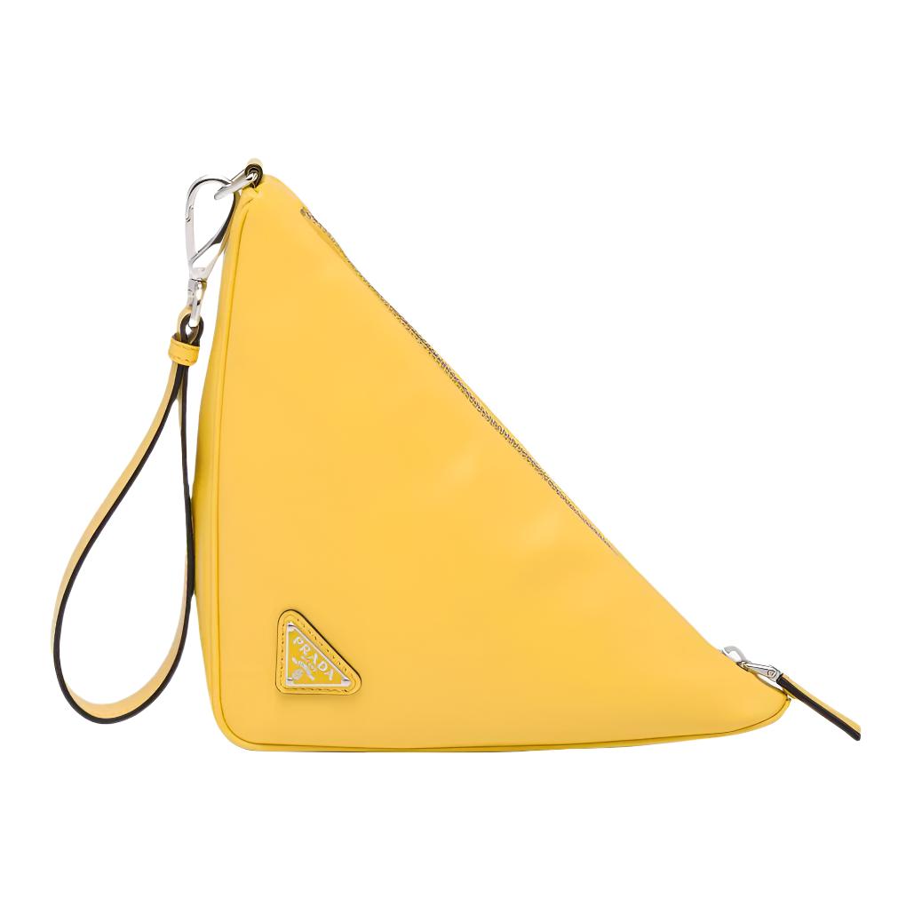 Prada Triangle Leather Clutch Women clutch