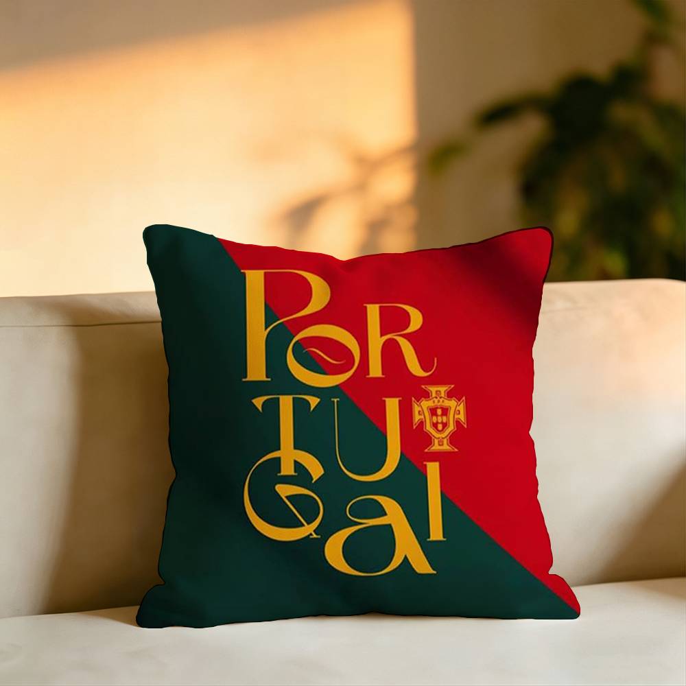 Portugal The Quinas Flag Square DoubleSided printed Pillow Case Bedroom Bedside Pillow Sofa Cushion Cover