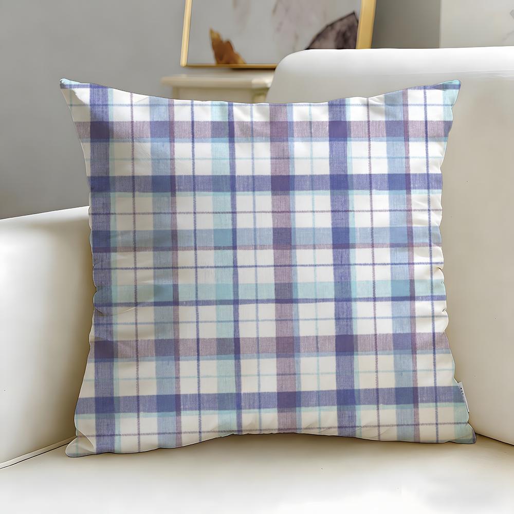 Solid Color Patchwork Floral Cushion Cover Soft EasyWash Pillow Case Versatile for Couch Bed Travel and Office