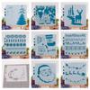 Exquisite Christmas Spraying Drawing Template Portable Washable 3-ring Loose-leaf Stencils Reusable Anti-break for Kids