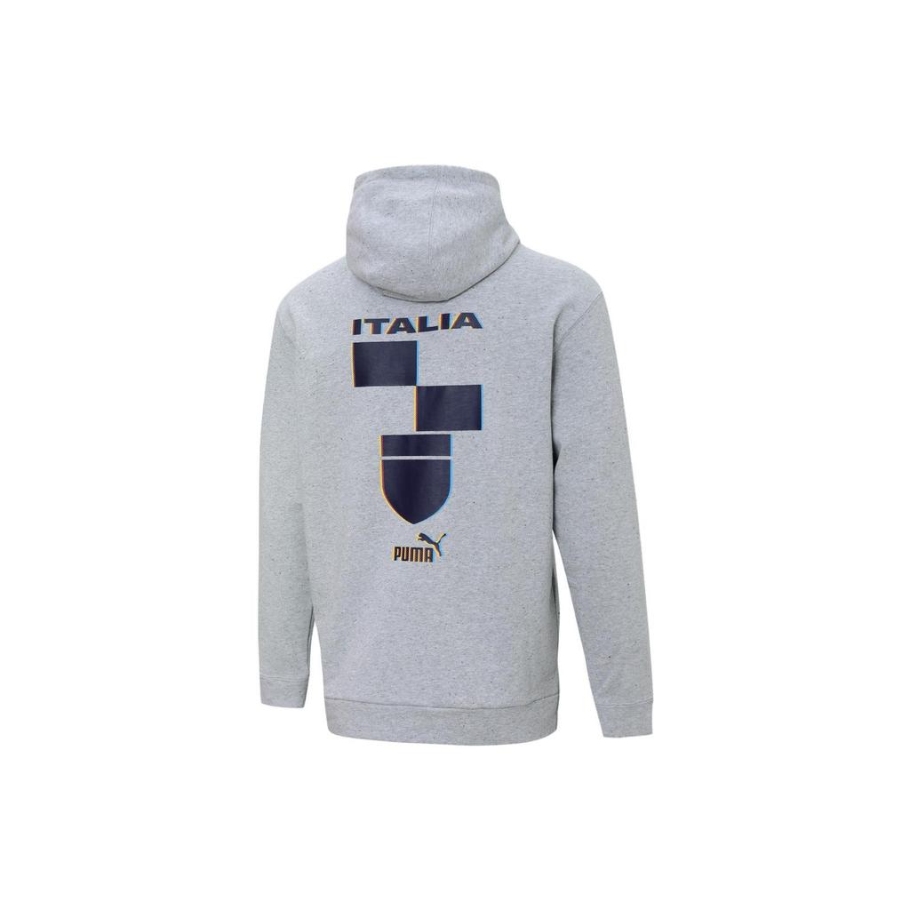 Puma Logo Print Hoodie Men hoodies Gray 767136-16