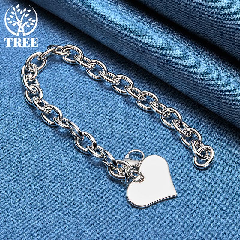 Bijuterii brățară cu pandantiv inimă dragoste din argint 925