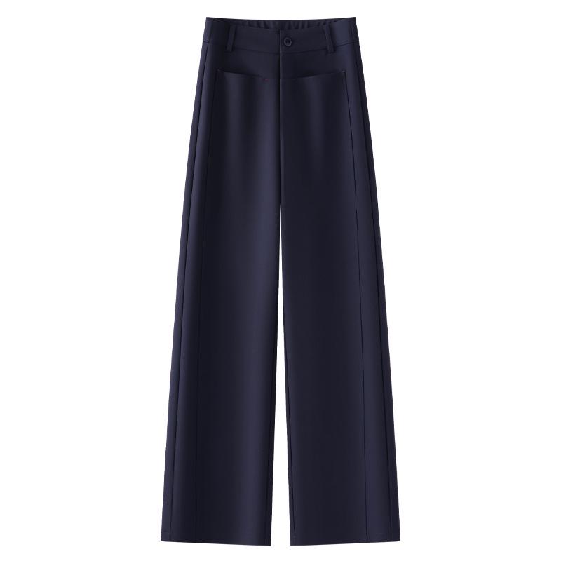 

Ancola Wide-Leg Red Back Elastic Pants for Women - Autumn/Winter 2024 Loose Fit Draping Suit Pants XL