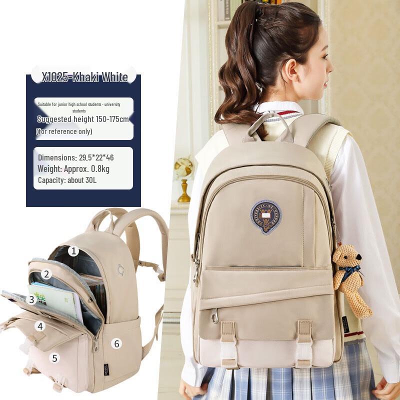 Li Shen Lightweight Large Capacity Student Backpack