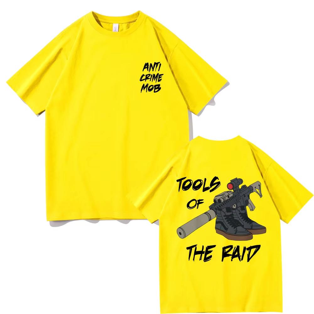 Forward Observations Group Anti Crime Mob Tools of The Raid Graphic T-shirt Male Classic T Shirts Oversized Unisex Streetwear Trendy Cotton
