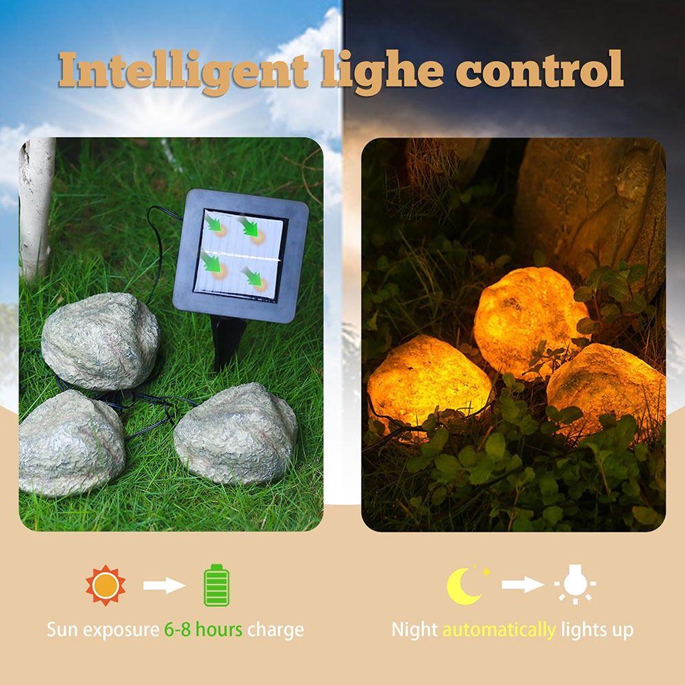 Auto on/Off LED Solar Light Cobblestone Shaped Solar Lawn Lamp Outdoor Pebble Lamp  Lawn