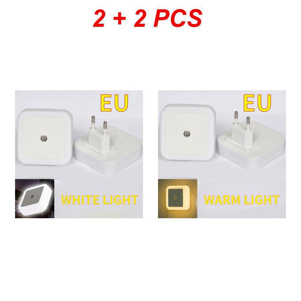 LED Night Light Mini Light Sensor Control 110-240V EU US UK Plug Nightlight Lamp For Children Kids Living Room Bedroom Lighting