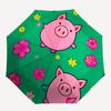 1pc Pig Flowers Automatic Folding Umbrella - 8-Rib Durable Iron Frame, Compact Portable for Daily Travel Yy251205065