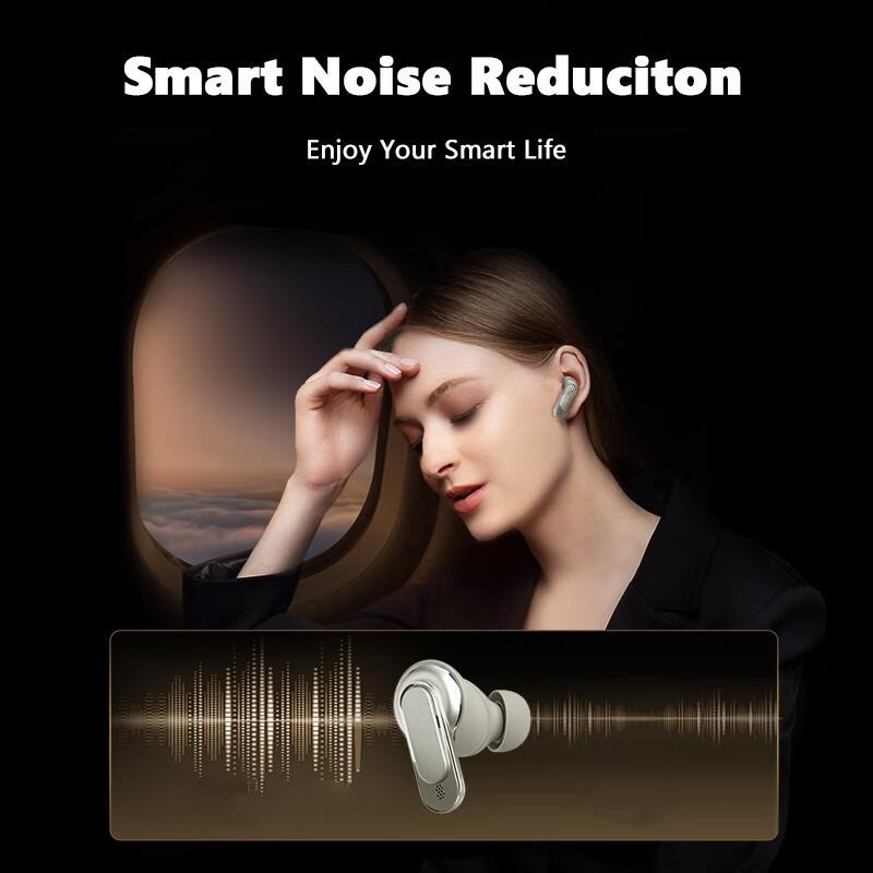 Smart Earphones LCD Touch Screen Wireless Headphone Active Noise Cancel Headset HiFi Stereo Music With HD Microphone For All Smartphone
