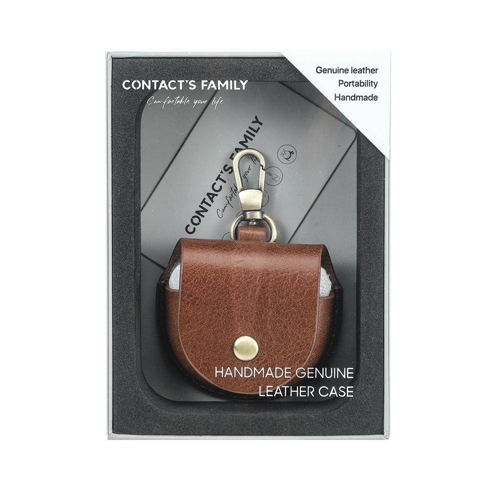 Vintage Genuine Leather Earphone Case With Hook For Huawei FreeClip Earbuds Cover Shockproof Protective Shell Headphone Sleeve