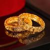 Chinese Dragon & Phoenix Retro Gold Bangle for Bride Xiuhe Dress
