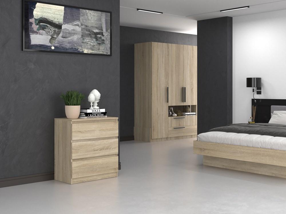 Chest Of Drawers Cabinet Malwa M3 Sonoma Oak Color For Home For Office