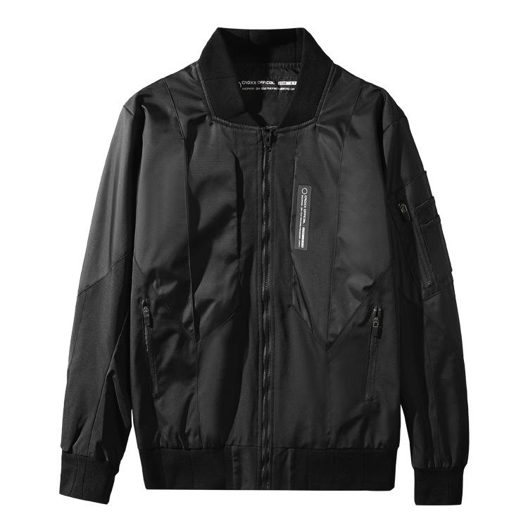 

CR и функциональная мотоциклетная куртка ВВС, темная бейсбольная куртка, ветрозащитный лоскутный костюм киберпанка для мужчин XXL чёрный