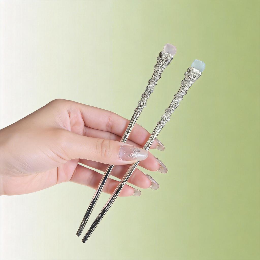 Vintage Chinese Style Hair Sticks Pins for Women Flower Metal Hairpins For Updos Elegant Hair Accessories For Bun Hairstyle
