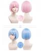 Life in Another Cosplay Rem Costume Disguise Wig with Perfect for and School Festivals ReZERO -Starting World- Wig, & Ram, Heat-Resistant Wig,