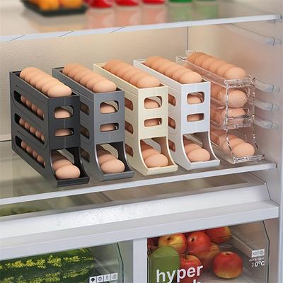 Eieraufbewahrungsbox für den Kühlschrank, automatisches Eierrollgestell, spezielle Eierhalter-Aufbewahrungsbox für den Kühlschrank mit großer Kapazität, ABS-Material