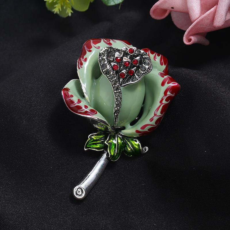 Exquisite retro green elegant classical brooch women's ethnic style coat cardigan corsage temperament versatile pin accessories