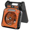 Solar 20000mAh Electric Fan with Led Lights for Hiking,Fishing Orange