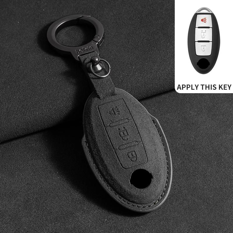 

Suede Car Key Case Cover Shell For Nissan Qashqai X-Trail T31 T32 Juke J10 J11 Qx60 Tiida Altima Pathfinder Kicks For Infiniti For Nissan