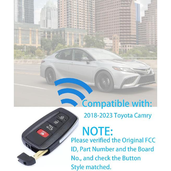 Smart Key for Toyota Camry 2018-2023, Alliskeys Key Fob Fit for HYQ14FBC 231451-0351 89904-06220 89904-06240