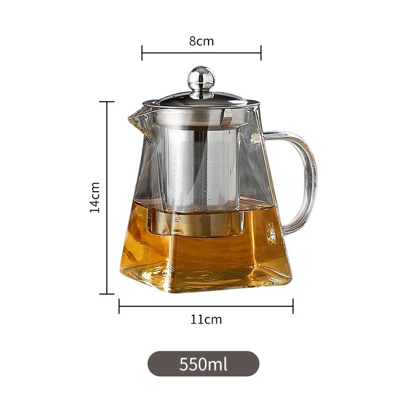 YOMDID Durable Teapot Brewing Tea Dual Purpose Make Tea Heated Container Tea Kettle Glass Tea Pot With Stainless Steel Infuser
