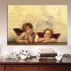 Raphael Klassisches Kunstwerk Sixtinische Madonna 90er Babyengel Poster Vintage Renaissance Leinwandgemälde Wandkunst Bilder Heimdekor