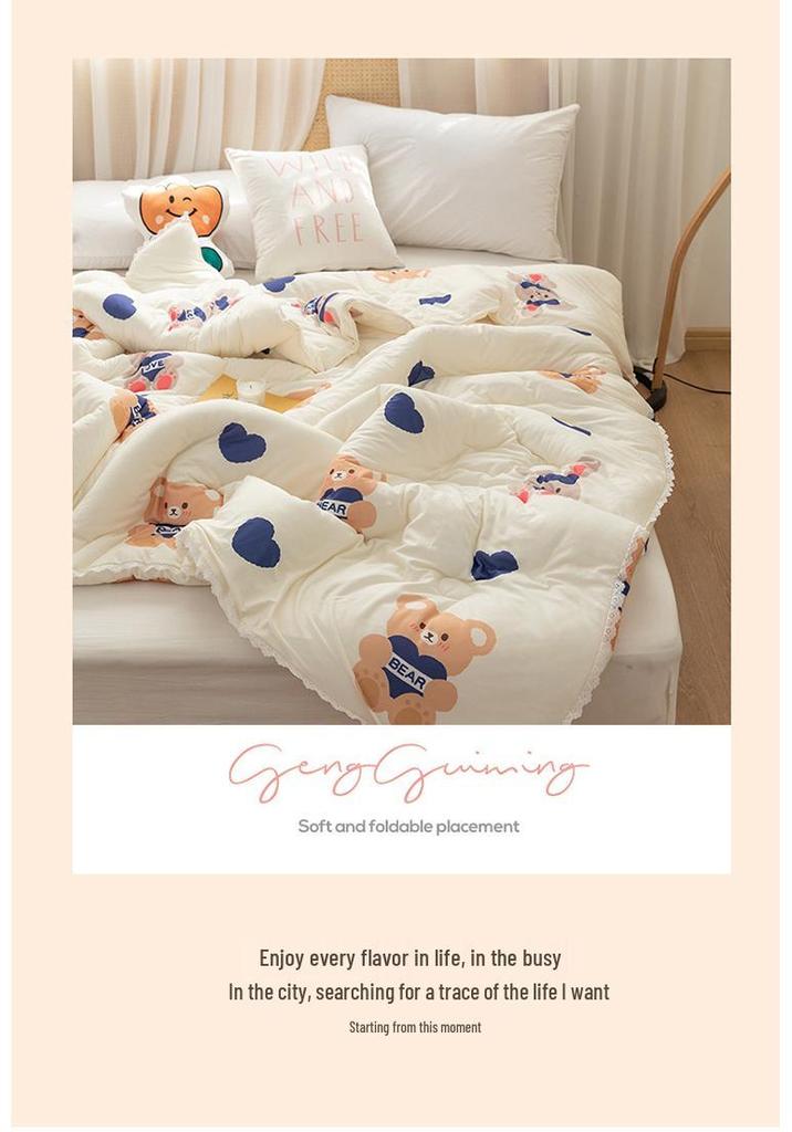 Class A Cotton Summer Quilt for Mother & Baby - Washable, Cool, Suitable for Children & Dorm Rooms