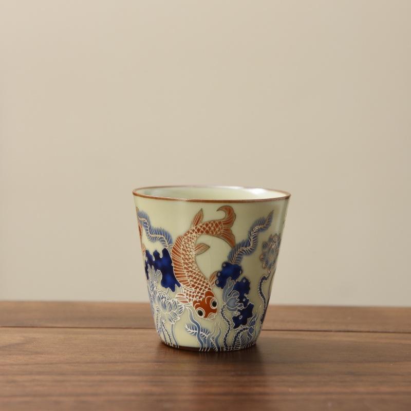Exquisite enamel dragon egg teapot, ceramic teapot, home kitchen, office desktop decoration, Chinese style