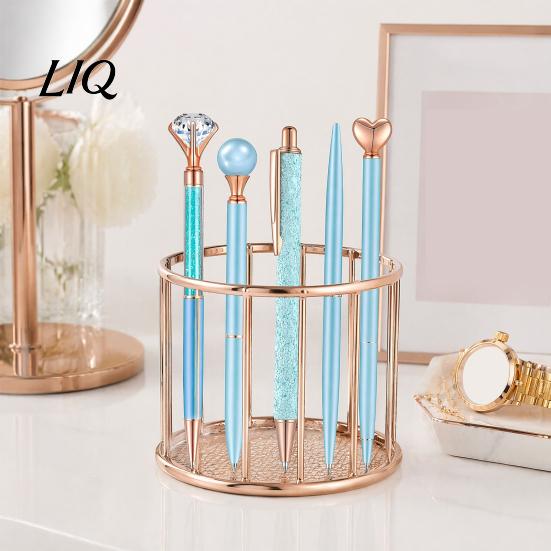 Shining Pearl Diamond Pen 5PCS Metal Ballpoint Pens, with Sparkling Rhinestone Decor, Elegant Top Smooth Press Mechanism Writing Pen, for Kids Adults