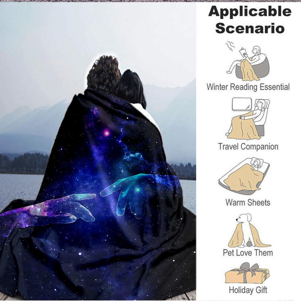 1pc Galaxy Hands Blanket, Lightweight Flannel Throw Blanket for Sofa, Bed, Travel, Camping, Living Room, Office, Couch042