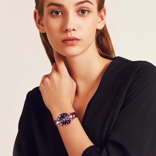 Women's Analog Quartz Wristwatch with Leather Strap, Slim Fit, Stylish, Waterproof, Ultra-Thin, Simple Design, Popular for Casual Fashion, Business, W