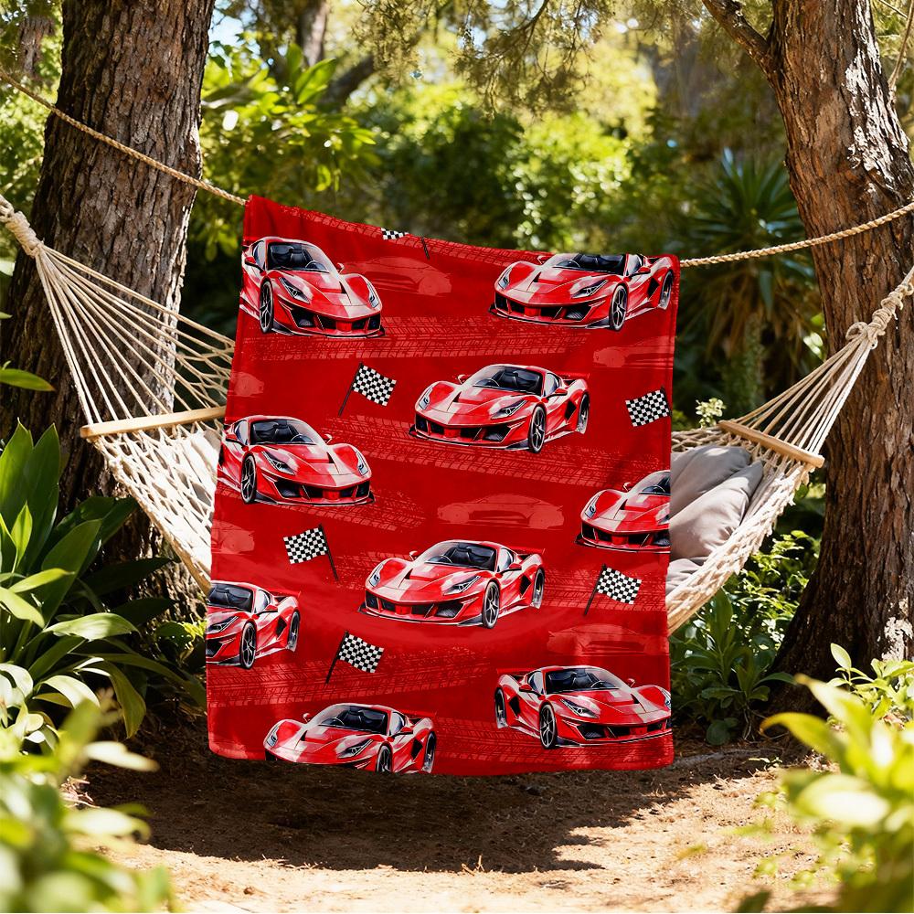 Racing Cars Checkered Flags Outdoor Flannel Blankets,Home Blankets,Fan Gifts,Suitable for All Seasons,Christmas Gifts.