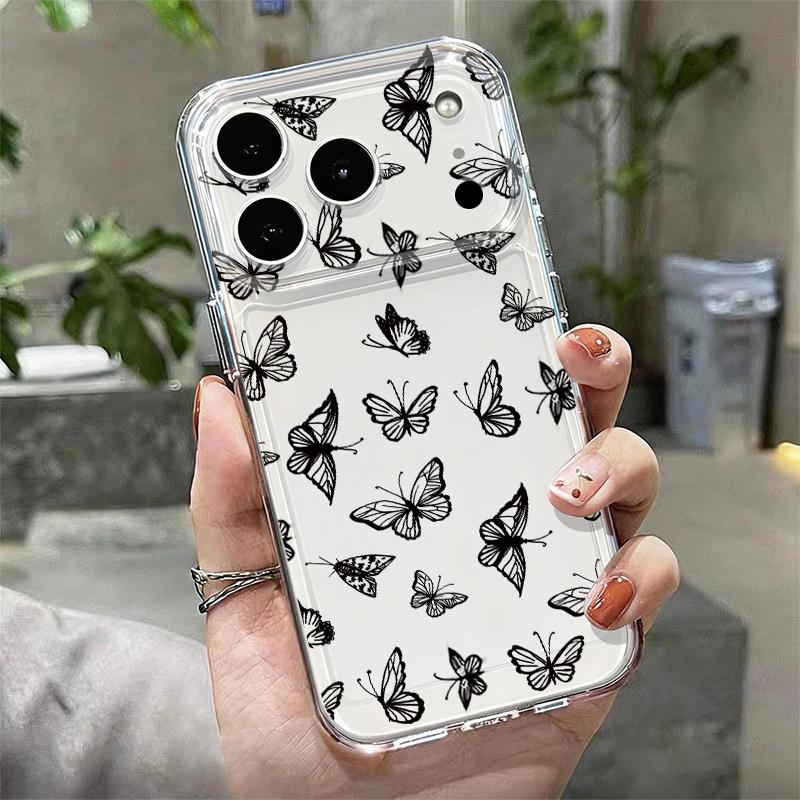 Butterfly Pattern Case For iPhone 17 Pro Max Coque iPhone 16 15 14 13 12 Pro Max 11 Clear TPU Silicone Soft Cover