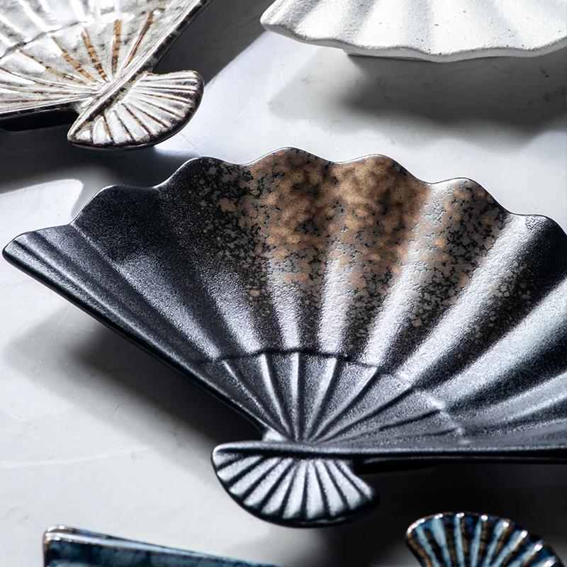 Japoński talerz w kształcie wachlarza do sushi Kreatywny nieregularny hotelowy domowy spersonalizowany przekąski dim sum zastawa stołowa